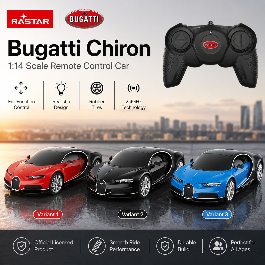 Rastar 1:24 Bugatti Chiron RC Car