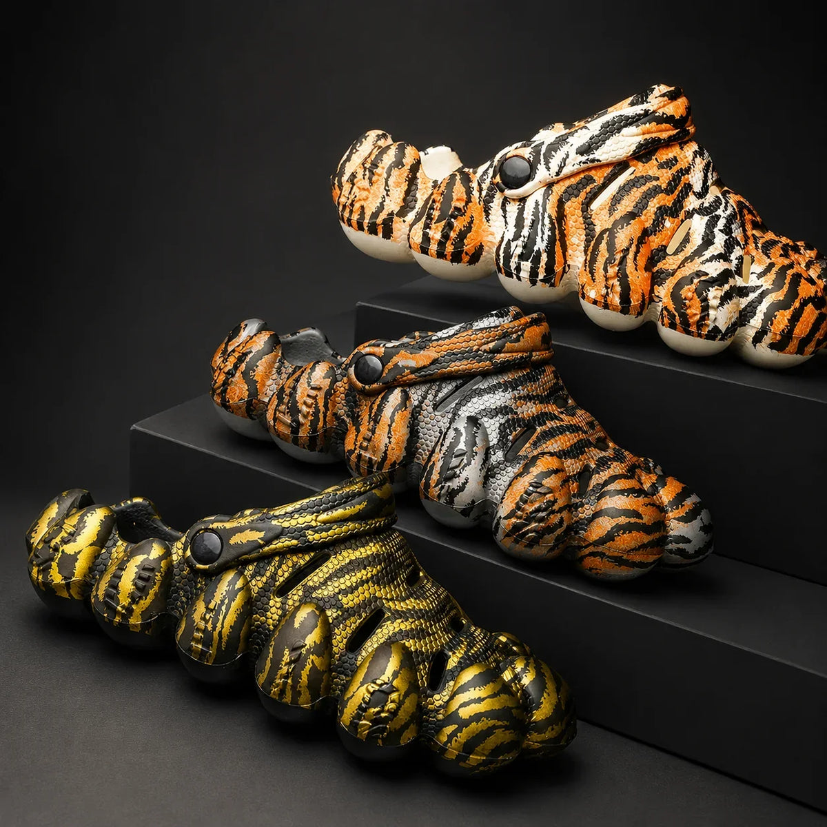 Tiger Print Thick-Sole Novelty Clogs