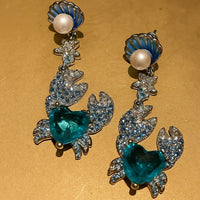 Ocean Treasure Crystal Crab Earrings