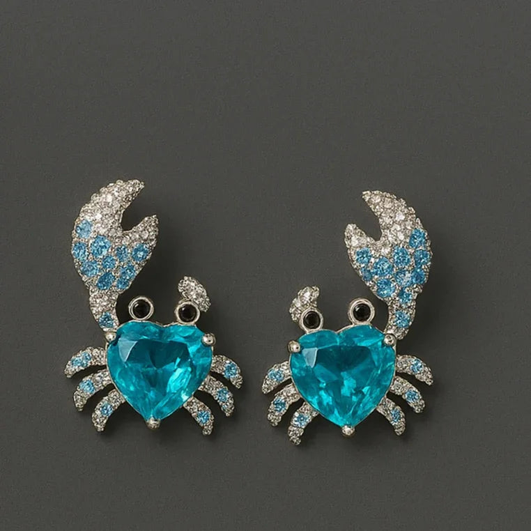Ocean Treasure Crystal Crab Earrings
