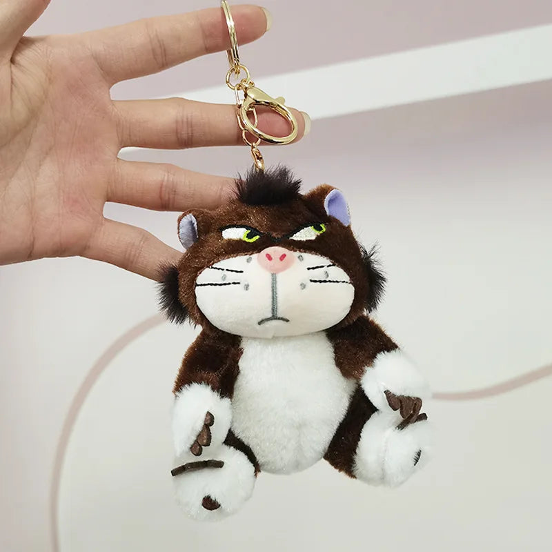 Cute Disney Angry Cat Plush Keychain