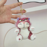 Cute Disney Angry Cat Plush Keychain