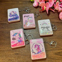 Unicorn Dreams Glitter Mirror Keychain