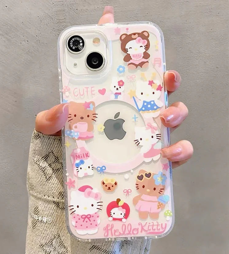 Kawaii Kitty Phone Case for iPhone 12/12pro max/13/13pro/13pro max/14/14pro/14pro max/15/15pro/15pro max/16/16pro/16pro max PN7034 - Bear Hugs