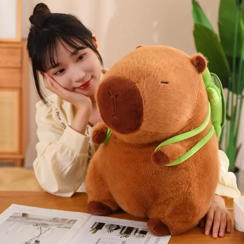 Fluffy Capybara Turtle Bag Plushie (40 cm)