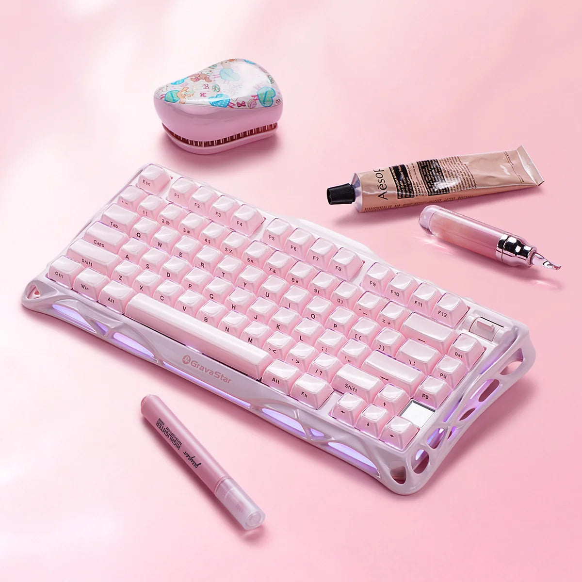 Gravastar Mercury K1 Sakura Pink Keyboard