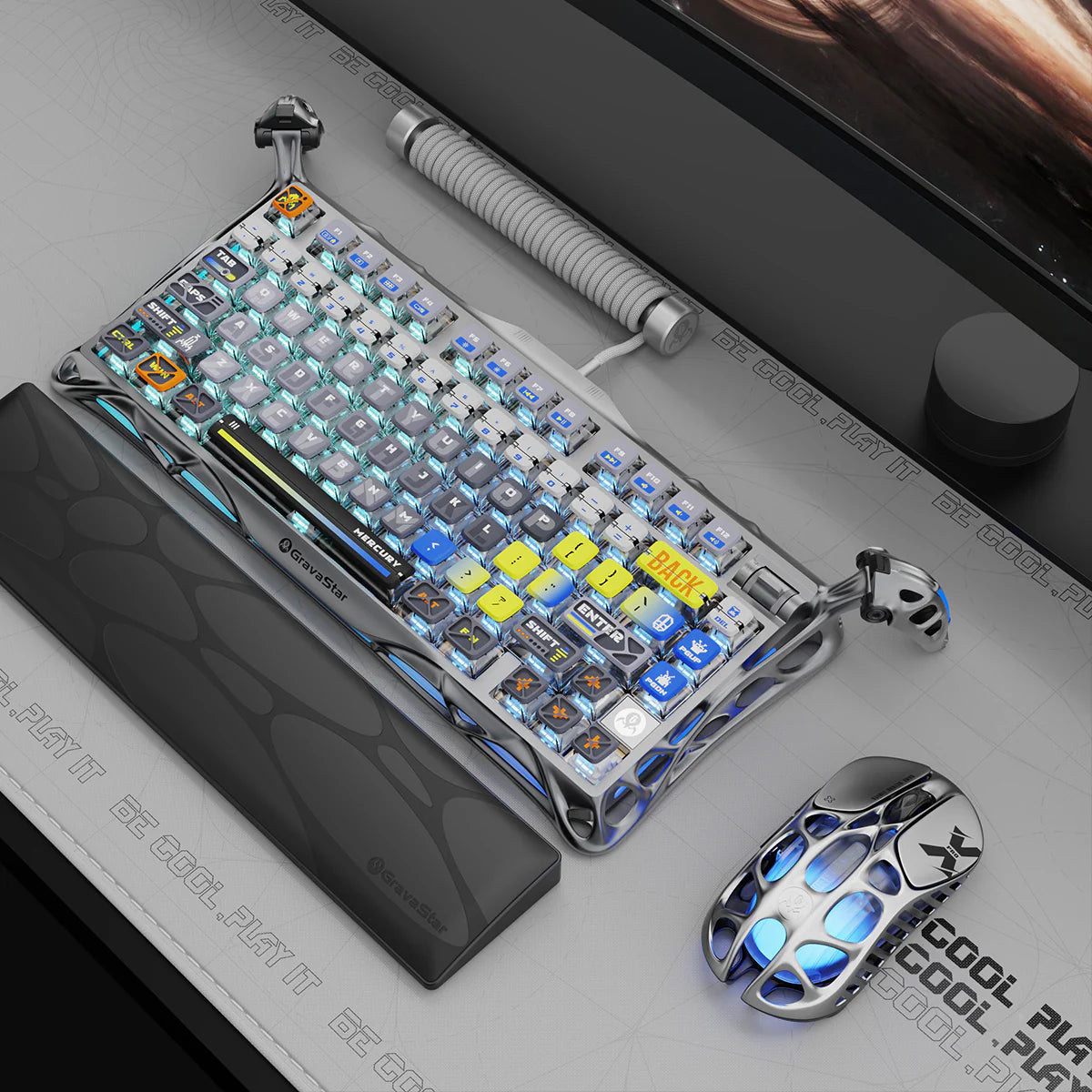 Gravastar Mercury K1 Pro Interstellar Silver Keyboard