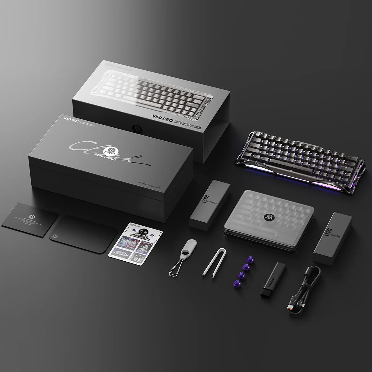 Gravastar Mercury V60 Pro Deluxe Dual Keycap Keyboard Set