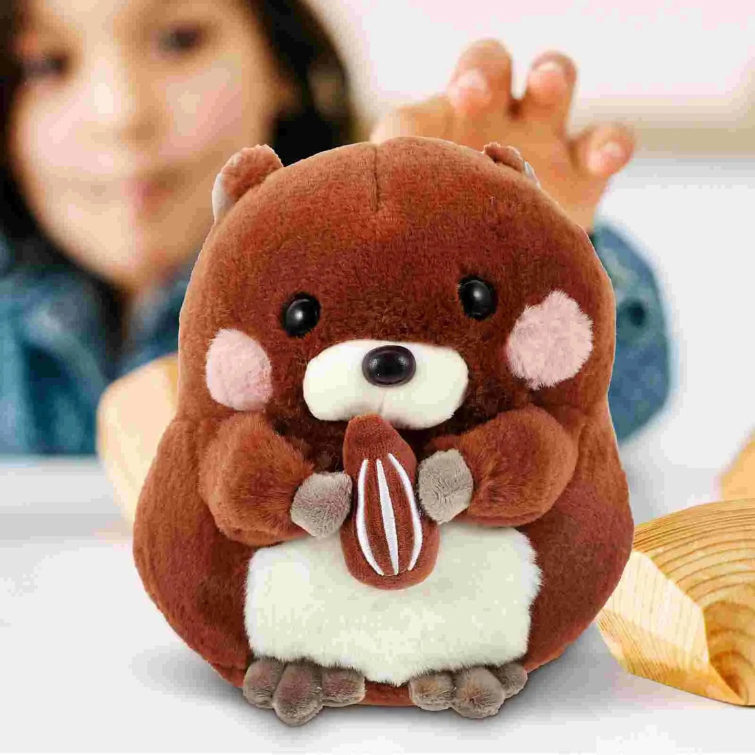 Nut Eating Groundhog Plushie (25 cm)