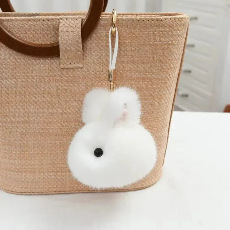 Snuggle-Soft Fur Bunny Plush Keychain