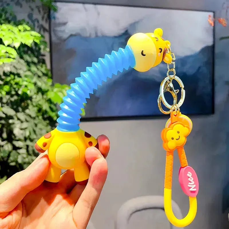 Creative Retractable Giraffe 3D Keychain