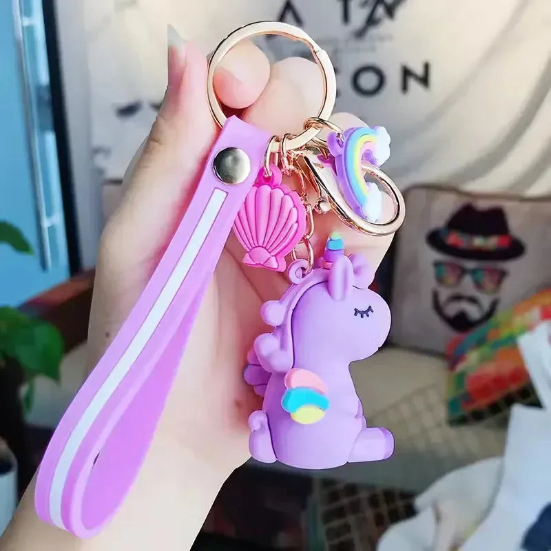 Rainbow Wings Unicorn Keychain