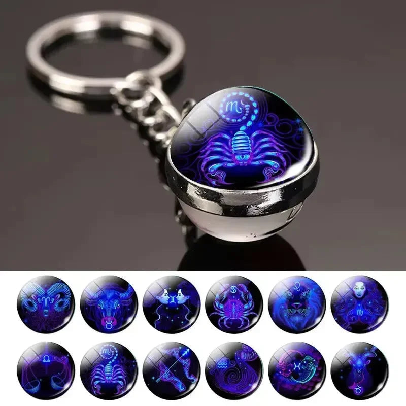 Zodiac Glimmer Orb Keychain