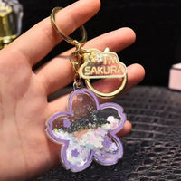 Sakura Shimmer Petal Liquid Keychain
