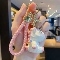 Rainbow Horn Hangers Unicorn 3D Keychain