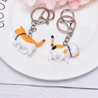 Happy Strides Walking Kitty Keychain