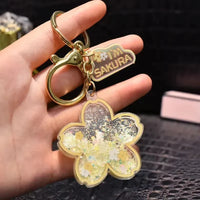 Sakura Shimmer Petal Liquid Keychain