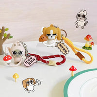 Whimsical Spinners Cat & Dog Keychain