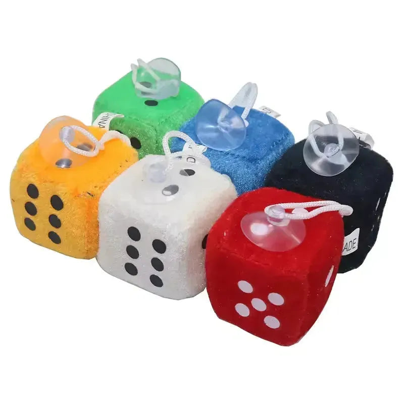 Fuzzy Fortune Plush Dice Keychain