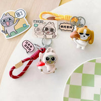 Whimsical Spinners Cat & Dog Keychain