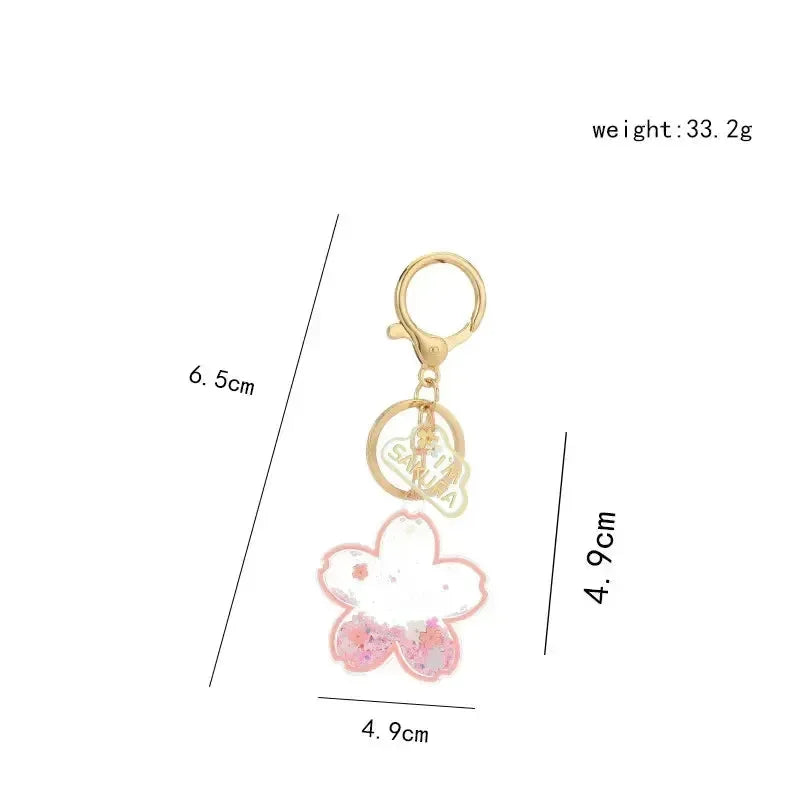 Sakura Shimmer Petal Liquid Keychain