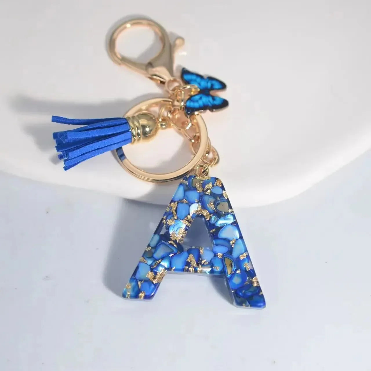 Sparkle & Shine Letter Charm Keychain
