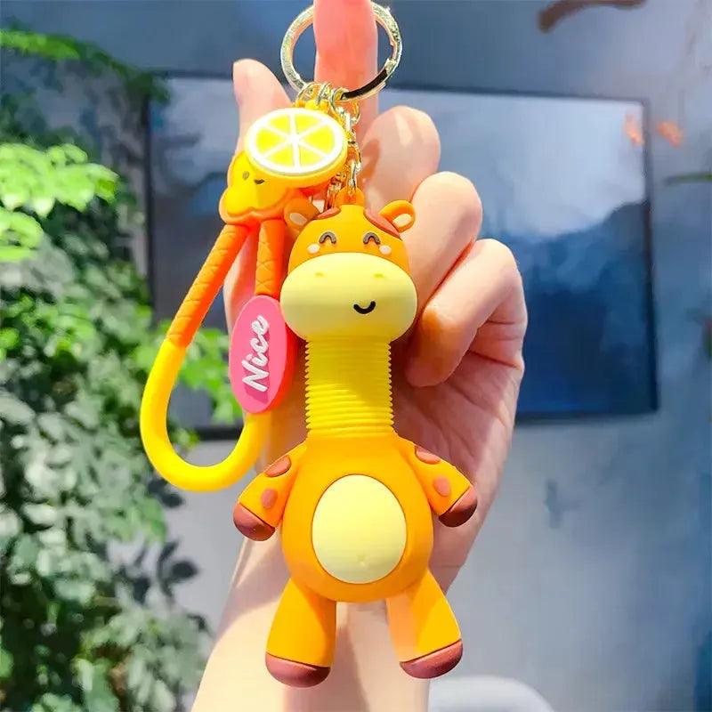 Creative Retractable Giraffe 3D Keychain