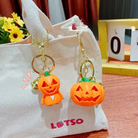 Spooky Sparkle Pumpkin LED Keychain