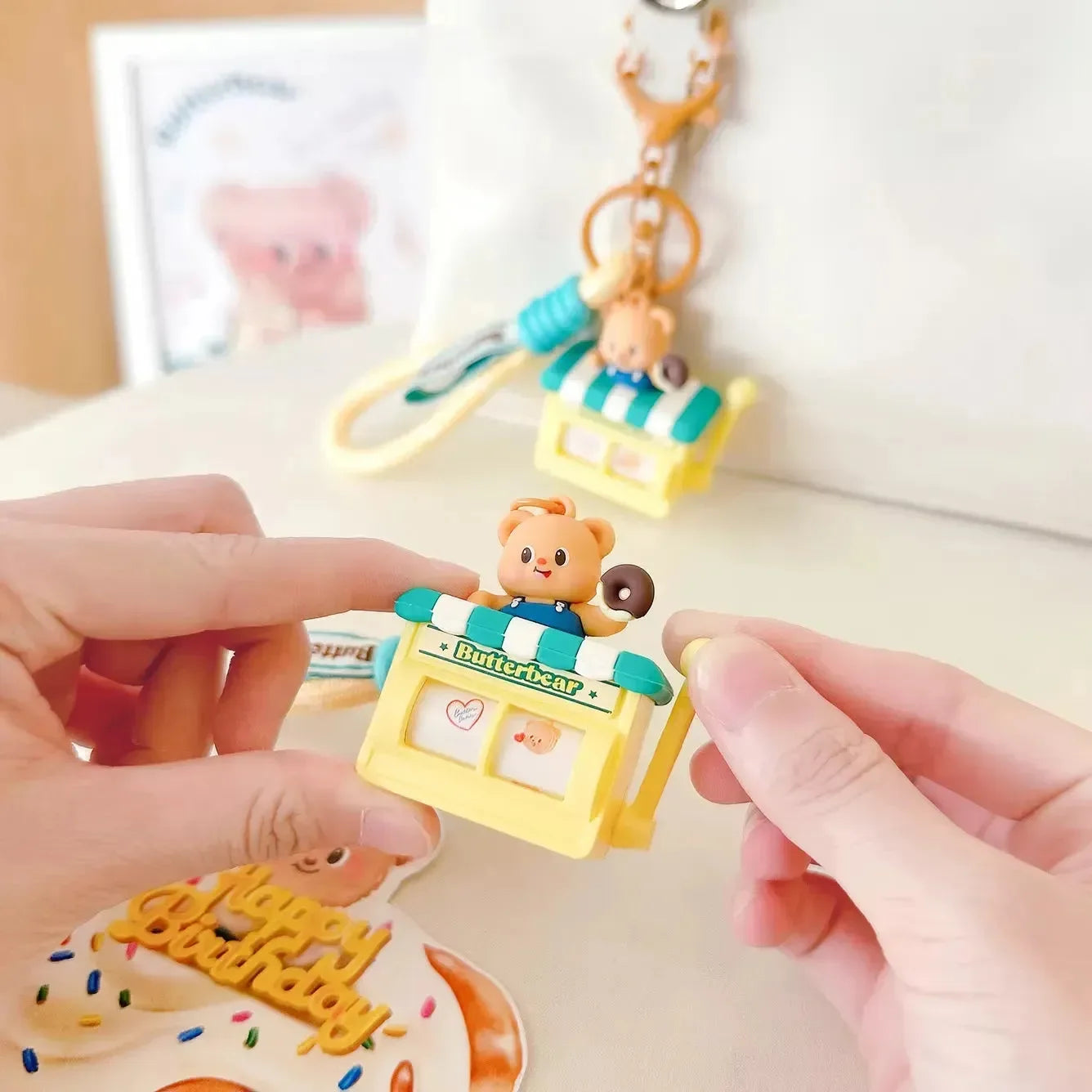 Butter Bear Slot Machine Keychain