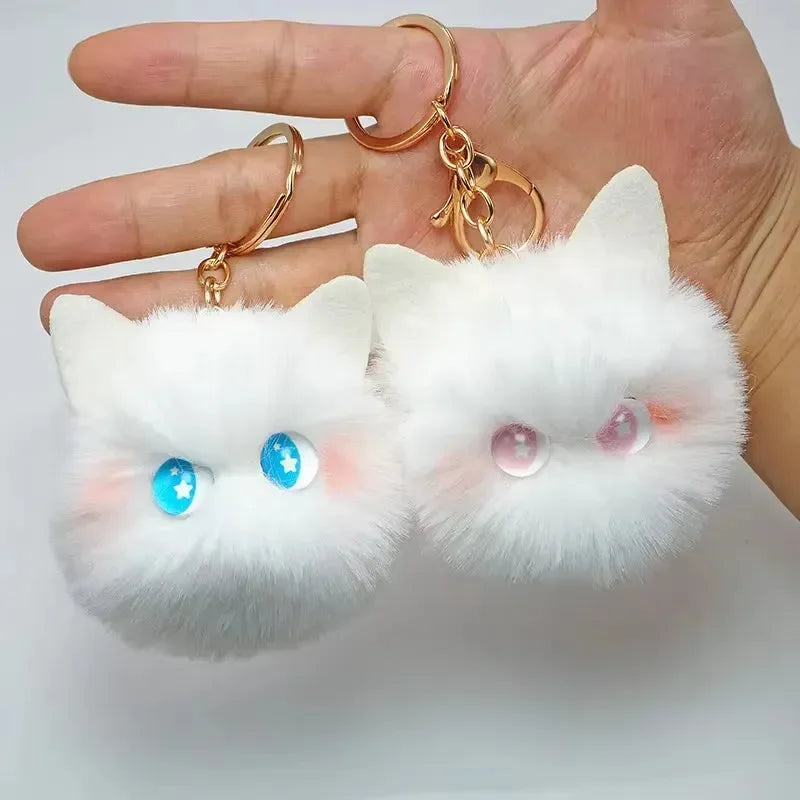 Purrfect Peepers Cat Head Keychain