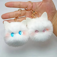 Purrfect Peepers Cat Head Keychain