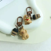 Coffee Break Capybara Keychain