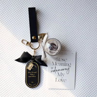 Preserved Rose Love Tag Keychain