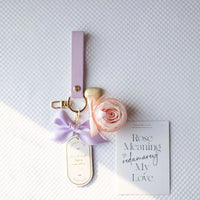 Preserved Rose Love Tag Keychain