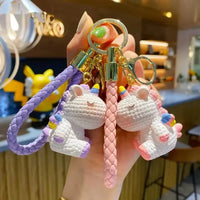 Rainbow Horn Hangers Unicorn 3D Keychain