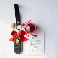 Preserved Rose Love Tag Keychain