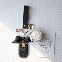 Preserved Rose Love Tag Keychain