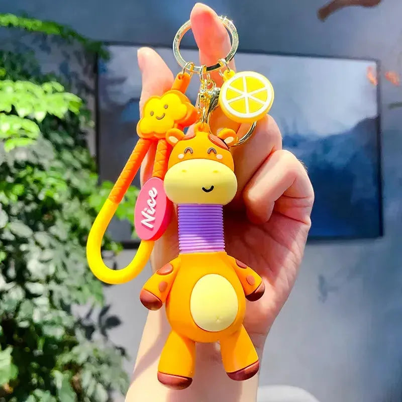 Creative Retractable Giraffe 3D Keychain