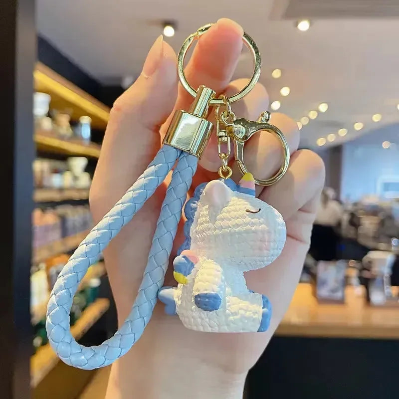 Rainbow Horn Hangers Unicorn 3D Keychain