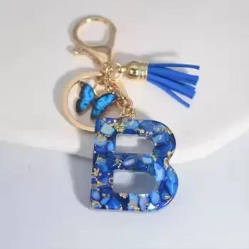 Sparkle & Shine Letter Charm Keychain