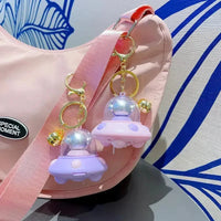 Astronaut Flying Saucer LED Keychain