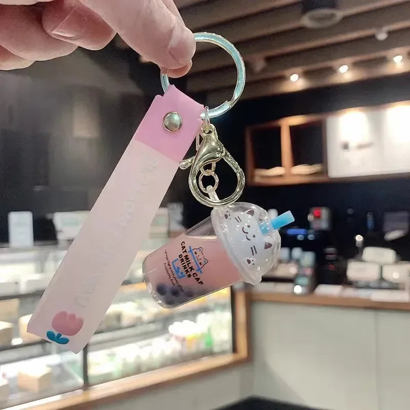 Kitty Cap Quench Liquid Keychain
