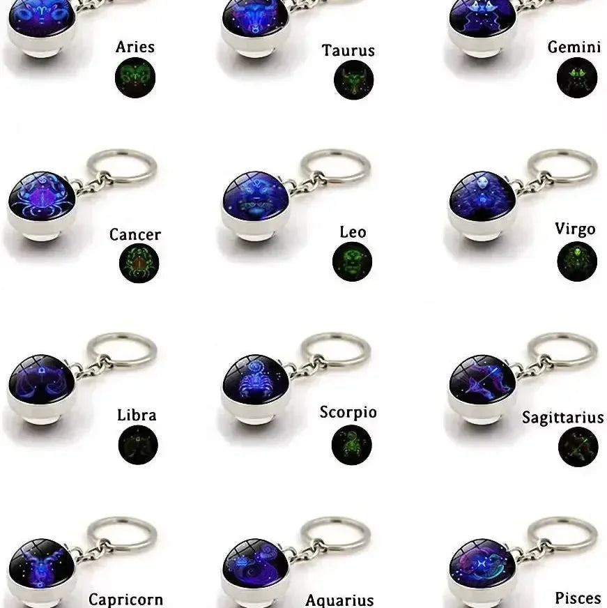 Zodiac Glimmer Orb Keychain