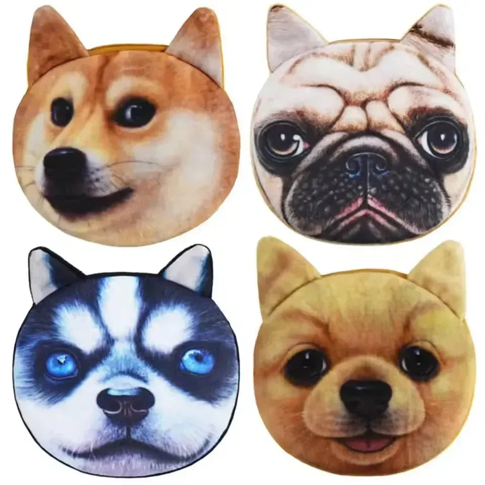 3D Realistic Dog Face Coin Purse
