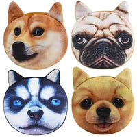 3D Realistic Dog Face Coin Purse