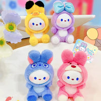 Colorful Bunny Buddies Plush Keychain