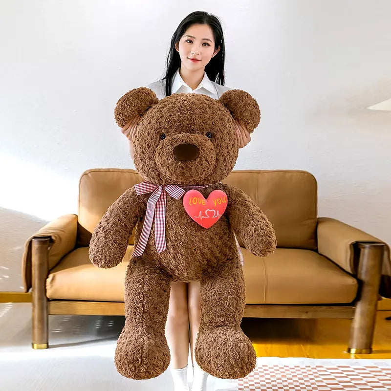 Cute Teddy Bear Embroidered Heart Plush Toy (60 cm)