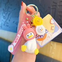 Quirky Crooked Neck Duck Keychain