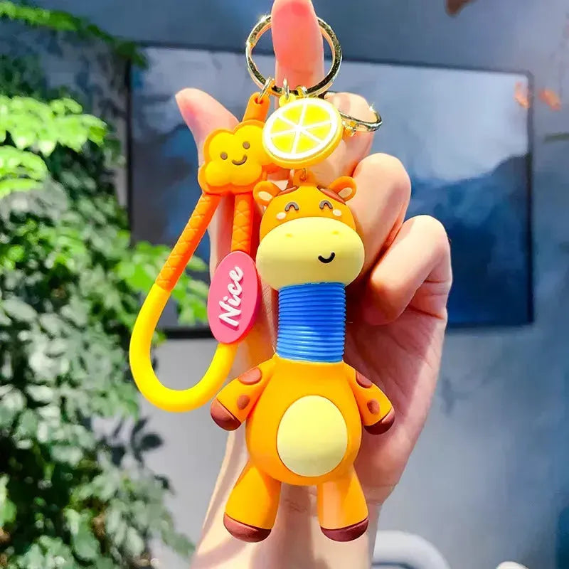 Creative Retractable Giraffe 3D Keychain