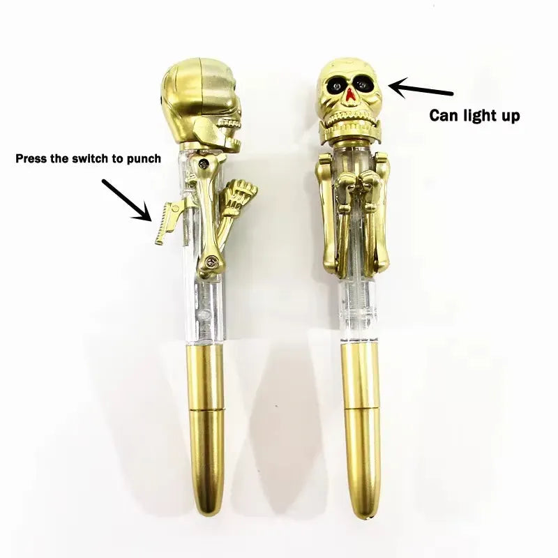 Light Up Skull Boxing Ball Pen